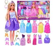 Jokomisiada Anlily MODEL Doll + large set of 11 princess dresses and accessories ZA5695