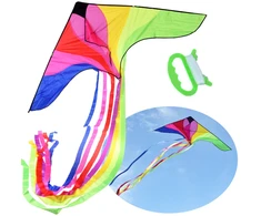 Jokomisiada Large Light Kite with colorful ribbons 190x100cm ZA5571