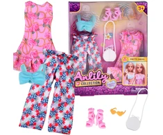 Jokomisiada Doll clothes set, holiday styling, dress, accessories ZA5707