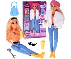 Jokomisiada Fashionable Anlily influencer doll winter outfit fur accessories ZA5701