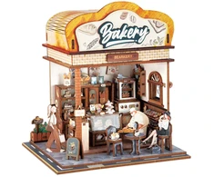 Jokomisiada Wooden 3D Dėlionė Bakery building series 179 elements lighting ZA6013