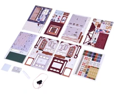 Jokomisiada Wooden 3D Dėlionė Series Bookstore building 148 elements lighting ZA6014