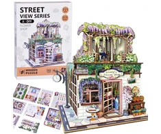 Jokomisiada Wooden 3D Dėlionė Series Flower Shop building 243 elements lighting ZA6015