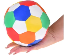 Jokomisiada Soft colorful plush ball made of eco-leather, 15 cm, rag ZA5682