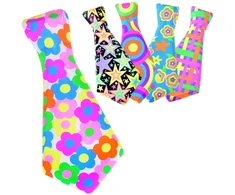 Jokomisiada AWESOME colorful TIE with elastic band for a ball, party, carnival ZA0681