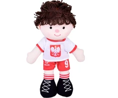 Jokomisiada Rag doll POLISH Footballer No. 9 - soccer ball Soft material ZA5477