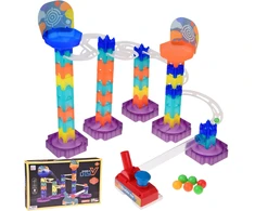 Jokomisiada Colorful Marble Run DIY Ball Track with Launcher 58 Pieces ZA5979