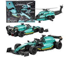 Jokomisiada Technical blocks 2 in 1 Formula 1 racing car helicopter 736pcs stickers ZA5730