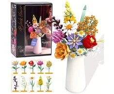 Jokomisiada Technical blocks flowers FLOWER BOUQUET ceramic vase 1070 pieces ZA5865