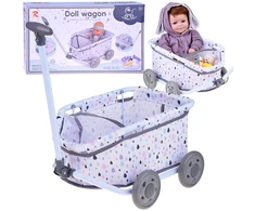 Jokomisiada Doll and Teddy Stroller with Handle – Adorable Pull-Along Wagon ZA5919