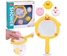 Jokomisiada Bath toys FISHING 3 rubber animals without a hole + strainer ZA5924
