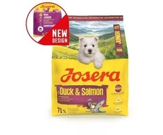 Josera MiniJunior antiena and lašiša sausas pašaras mažų veislių jauniems šunims su antiena ir lašiša, 900 g