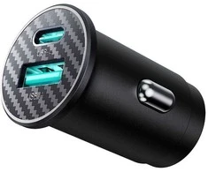 Automobilinis įkroviklis Joyroom JR-CCN16 USB-A/USB-C 15W juodas