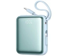 Joyroom JR-PBF27 22.5W 10000mAh Powerbank su dviem integruotais kabeliais – mėlynos spalvos
