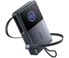 Joyroom JR-PR1 10000mAh 22.5W Powerbank with Built-in Retractable USB-C Cable – juodos spalvos
