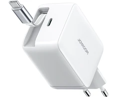 Joyroom JR-TCL06 67W GaN laidinis įkroviklis su Built-in Retractable USB-C kabeliu – baltos spalvos