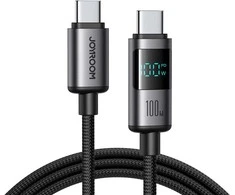 Joyroom S-A16 Pro Prism Series 100W USB-C kabelis – USB-C su Digital Ekranas 1.2m – juodos spalvos