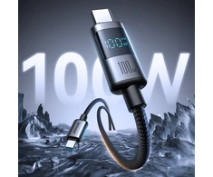 Joyroom S-A16 Pro Prism Series 100W USB-C kabelis – USB-C su Digital Ekranas 1.2m – juodos spalvos