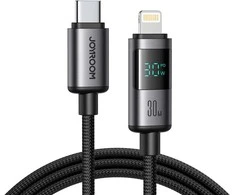 Joyroom S-A16 Pro Prism Series 30W USB-C – Lightning kabelis su Ekranas 1.2m – juodos spalvos