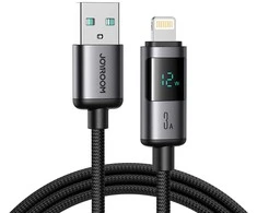 Joyroom S-A16 Pro Prism Series 3A USB-A – Lightning kabelis su Ekranas 1.2m – juodos spalvos