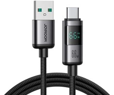Joyroom S-A16 Pro Prism Series 66W USB-A – USB-C kabelis su Ekranas 1.2m – juodos spalvos