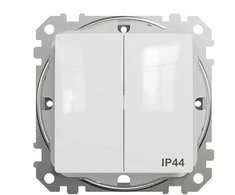 Jungiklis SCHNEIDER SEDNA DESIGN, 2 klav., IP44, balt.spalv.