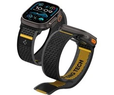 Juoda apyrankė Apple Watch 6 / 7 / 8 / 9 / 10 / SE / Ultra 1 / 2 ( 44 / 45 / 46 / 49 mm) laikrodžiui „Spigen Athlex Air”
