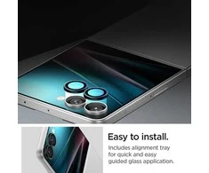 „Spigen Optik Pro HD Glas.TR“ „EZ FIT“ kameros apsauginiai dėklai, 2 vnt. pakuotėje, „Galaxy Z Flip 7“, juodi