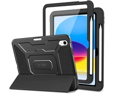 Juodas atverčiamas dėklas Apple iPad 10.9” 10 / 2022 / 11” 11 / 2025 planšetei „Tech-Protect Endurance”