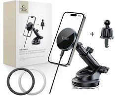 Tech-Protect mm15W-V5 Magnetic MagSafe Car Holder for Cockpit/Windshield/Air Vent - Juodas