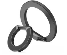 Juodas magsafe žiedas telefonui su laikikliu pirštui „Tech-Protect MMR400 Magnetic Magsafe”