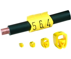 Kabelio žymeklis ‘5’, Ø4.0-10.0 mm laidui, geltonas, 100 vnt, Partex