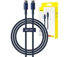 Laidas iš USB-C į USB-C Baseus Tungsten Gold, 100 W, 1 m (mėlynas)