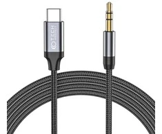 Kabelis 1m USB-C – AUX mini jack 3,5mm Tech-Protect Ultraboost juodos spalvos