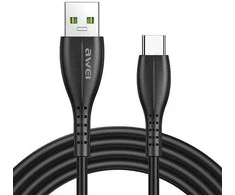 AWEI CL-115T USB į USB-C juodos spalvos kabelis