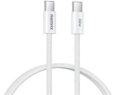 Kabelis 30W 1m USB-C - USB-C Remax Chelectricy Series RC-C010 baltos spalvos