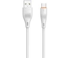 Kabelis 3A 1m USB - USB-C T-Phox X-Lite baltos spalvos