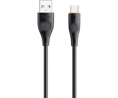 Kabelis 3A 1m USB - USB-C T-Phox X-Lite juodos spalvos