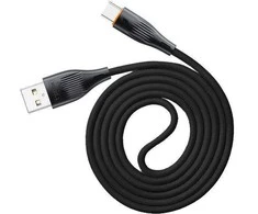 Kabelis 3A 1m USB - USB-C T-Phox X-Lite juodos spalvos