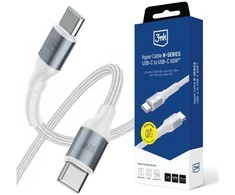 3mk Hyper Cable N-SERIES USB-C to USB-C 1m 20V/3A 60W Baltas