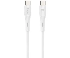 Kabelis 60W 1m USB-C - USB-C T-Phox Gentle baltos spalvos