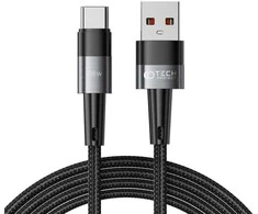Kabelis 6A 66W 2m PD USB ir USB-C Tech-Protect UltraBoost pilkos spalvos