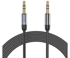 Kabelis Audio AUX 1,5m minijack 3,5mm – minijack 3,5mm Tech-Protect Ultraboost juodos spalvos