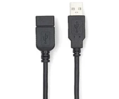 Kabelis Emos USB 2.0 A M – USB 2.0 A F 3m juoda