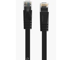 Ethernet tinklo kabelis Orico PUG-C7B CAT7 10Gbps RJ45 interneto LAN plokščias 8 m – juodos spalvos