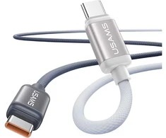 Kabelis USAMS Bicolor Series SJ756 PD 60W USB-C/USB-C 1.2m juodos spalvos and baltos spalvos