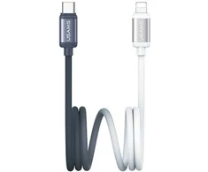 Kabelis USAMS Bicolor Series SJ757 PD 30W USB-C/Lightning 1.2m juodos spalvos and baltas