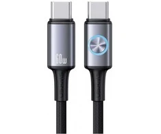 USAMS Huan Series SJ752 60W USB-C į USB-C kabelis 1.2 m tamsinti