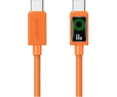 Kabelis USAMS SJ773 PD 60W USB-C/USB-C 1.2m oranžinės spalvos