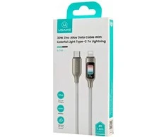 USAMS TC serijos SJ749 30W USB-C į Lightning kabelis 1.2 m titano spalvos